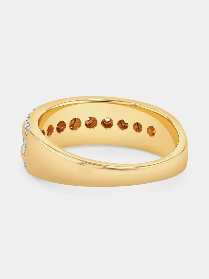Yellow Gold Diamond Illusion Eternity Ring