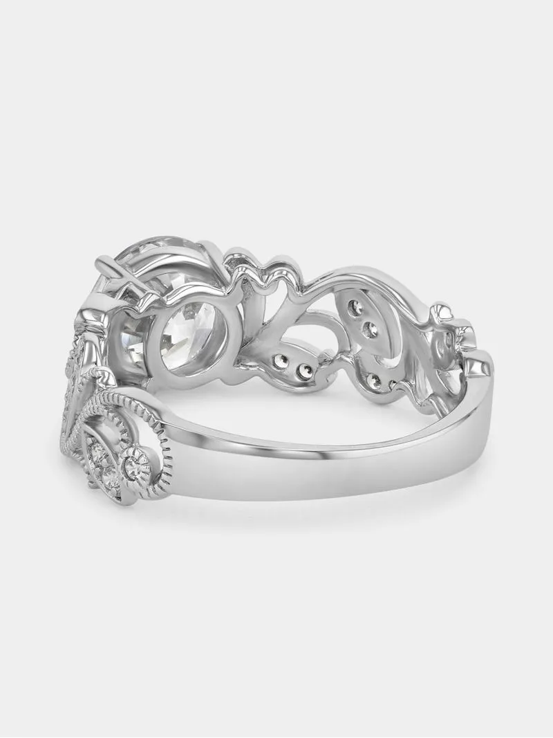 Cheté Sterling Silver Cubic Zirconia Solitaire Ring