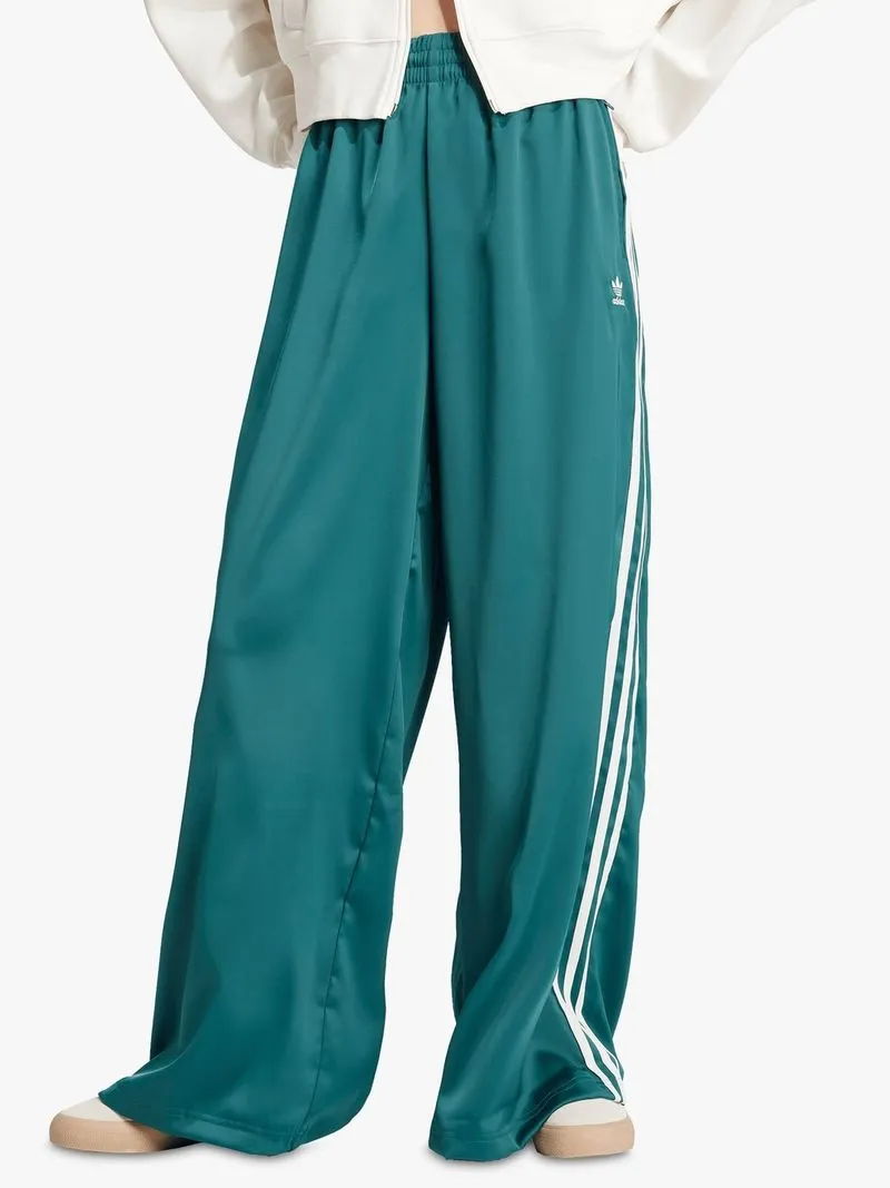 adidas Originals Women's Adicolor Satin Widen Leg Green Track Pants