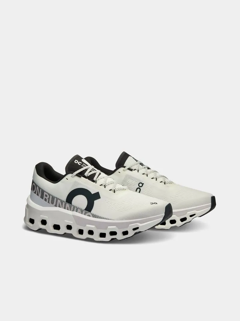 Mens On Cloudmonster 2.0 White/Grey Running Shoes