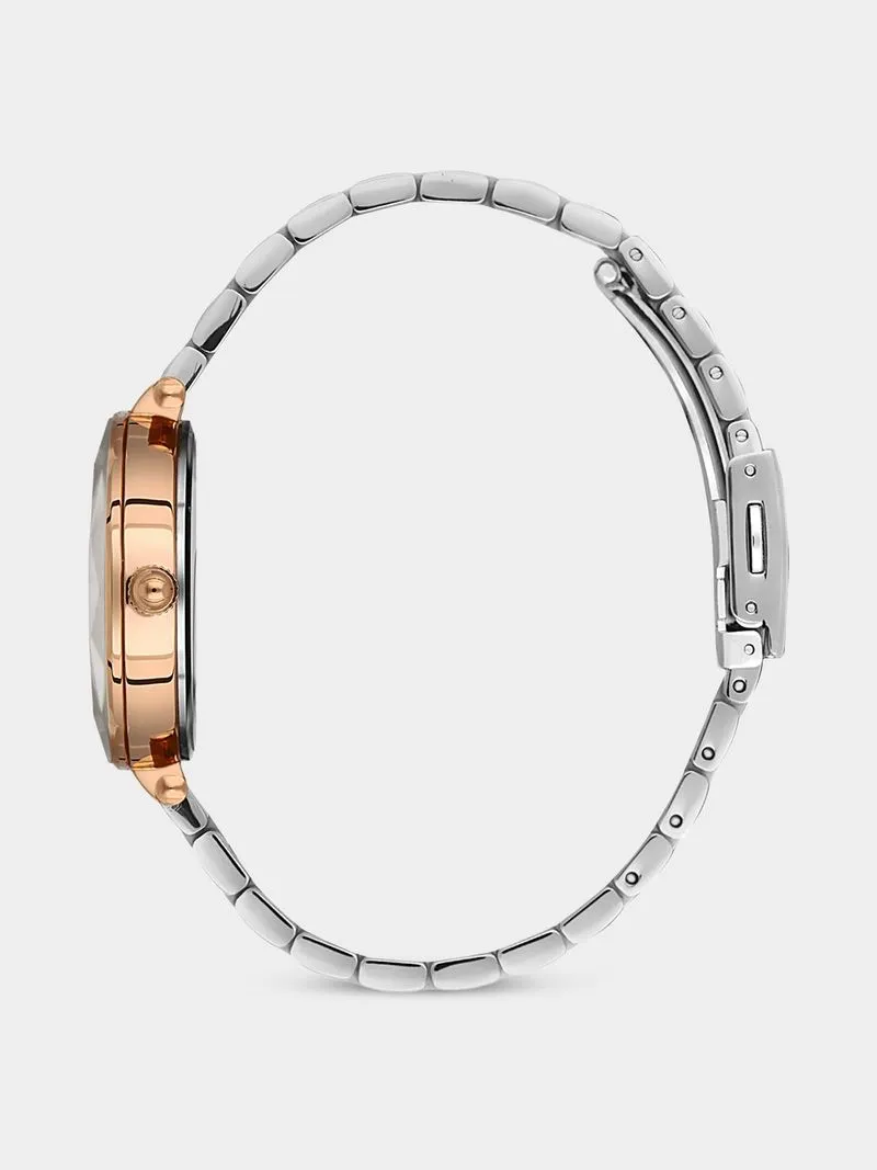 Daniel Klein Rose Plated Two-Tone Stainless Steel Bracelet Watch
