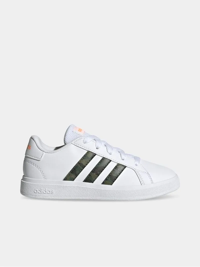 Junior Grade-School adidas Grand Court White/Camo Sneakers