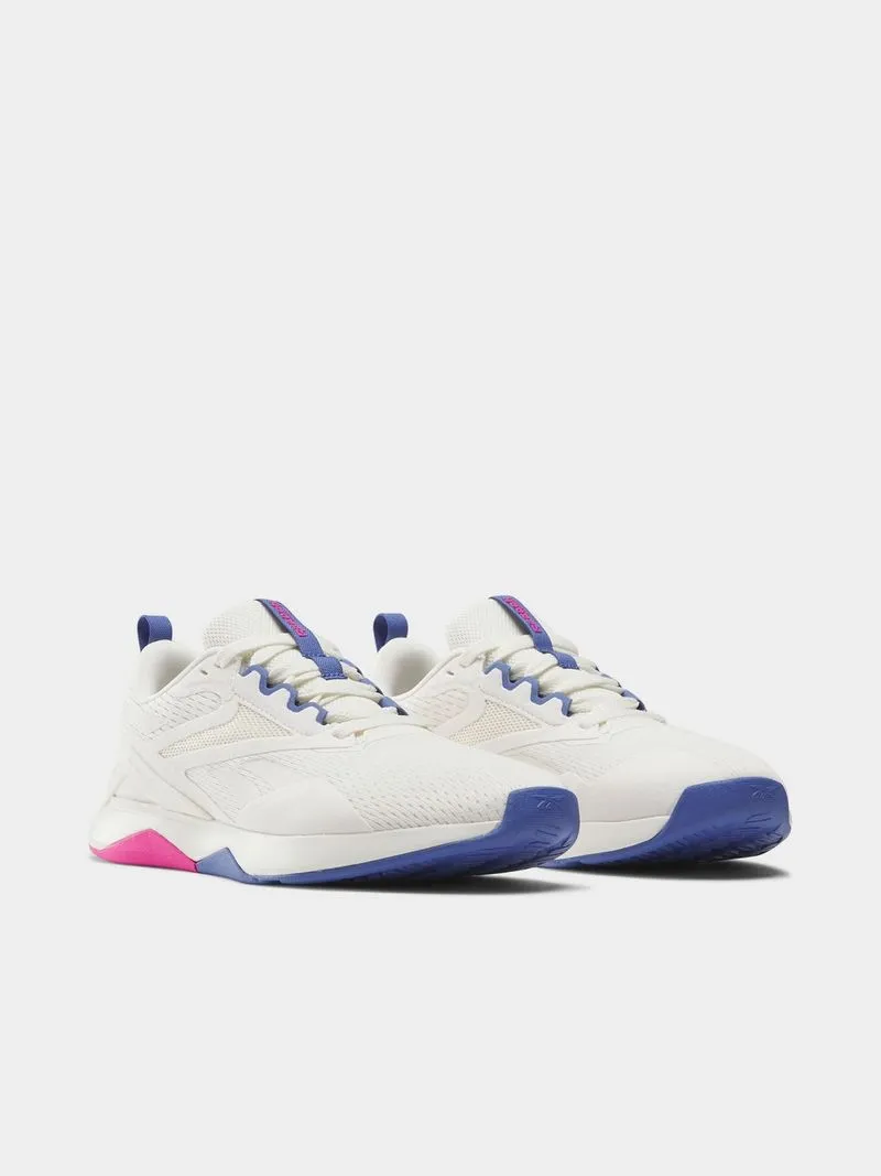 Womens Reebok Nanoflex 2 White/Blue/Pink Training Shoes