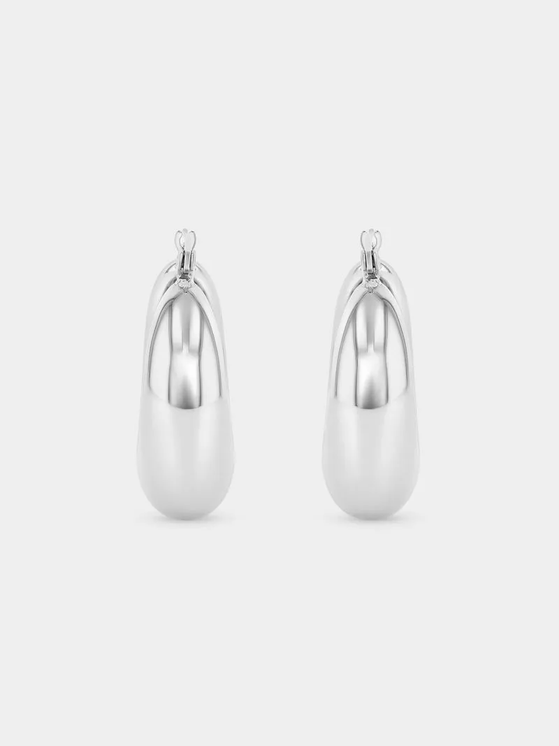 Tempo Jewellery Stainless Steel Chunky Hoop Earrings