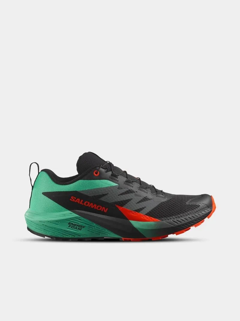 Mens Salomon Sense Ride 5 Black/Blue Trail Running Shoes