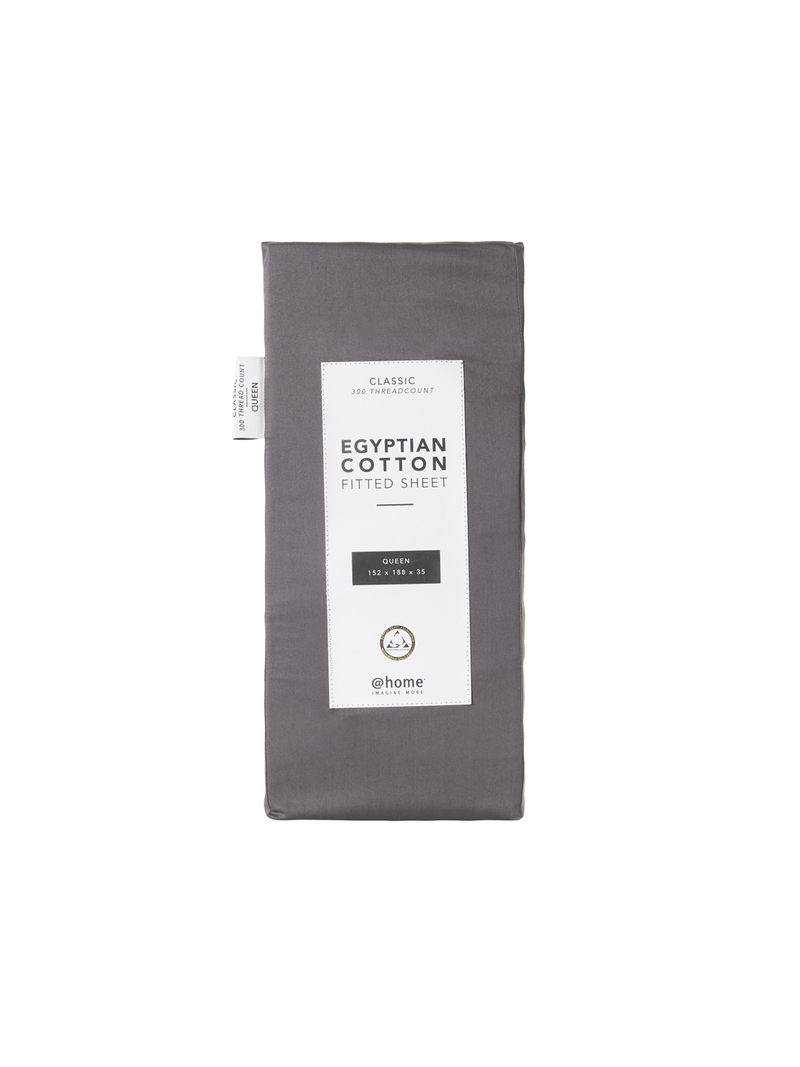 Gold Seal Certified Egyptian Cotton 300 Thread Count Fitted Sheet Charcoal