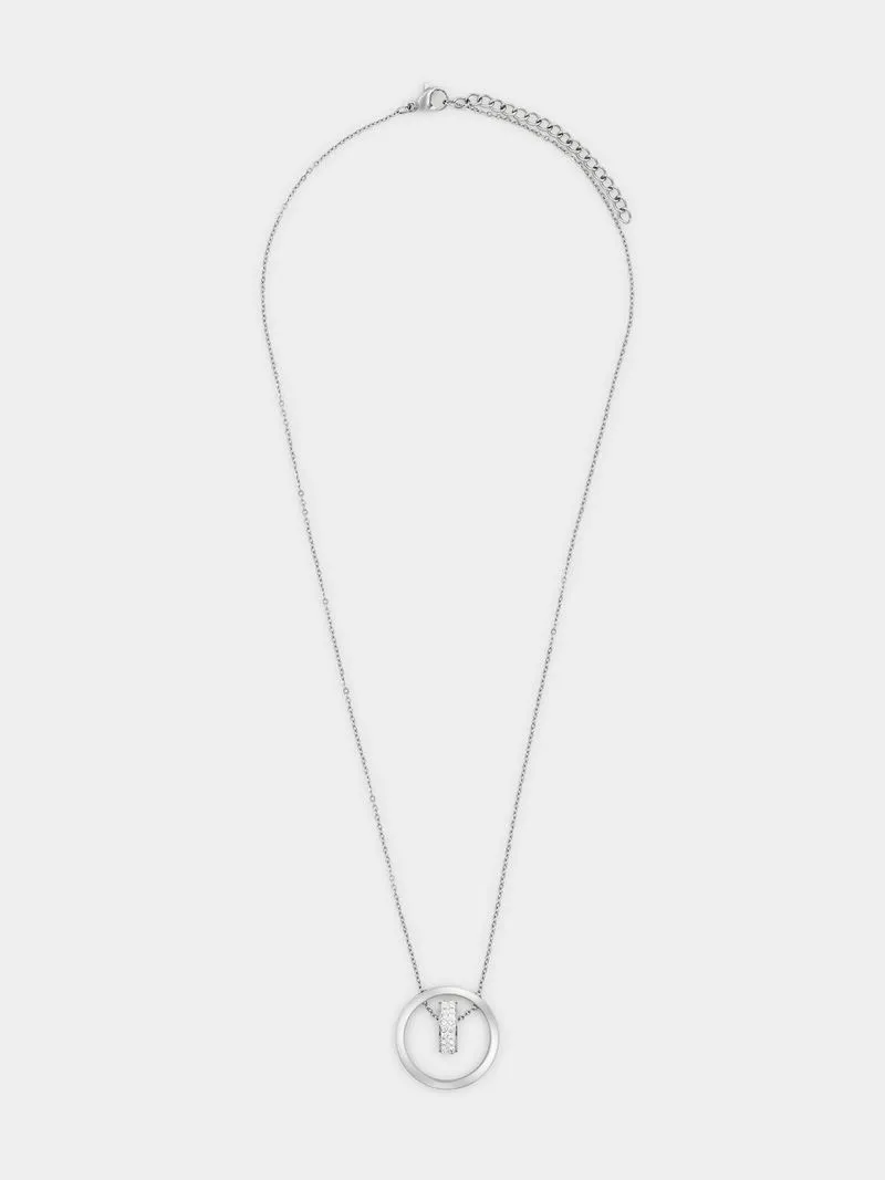 Tempo Jewellery Stainless Steel Cubic Zirconia Interlocking Circle Pendant