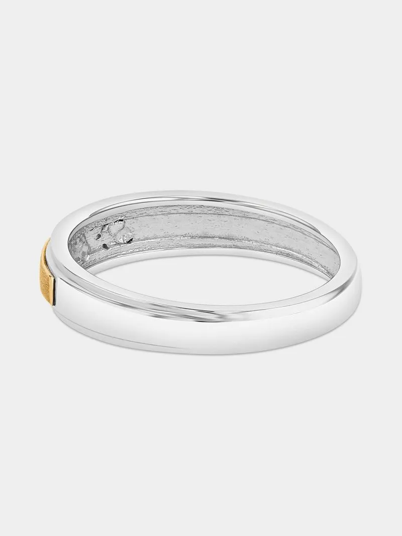 Yellow Gold & Sterling Silver Earth Grown Diamond Wedding Band