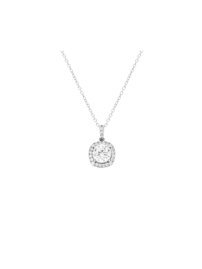 Cheté Sterling Silver & Cubic Zirconia Halo Cushion Pendant