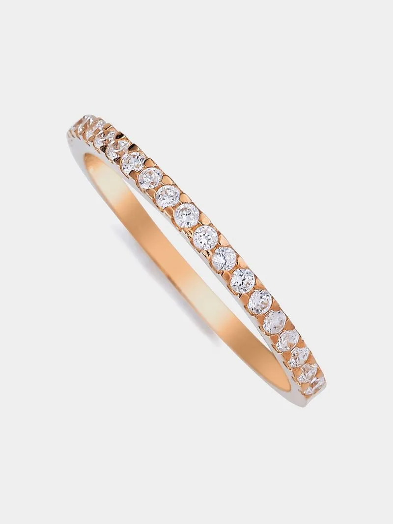 9ct White Gold & 0.09ct Diamonds Fine Claw Eternity Ring