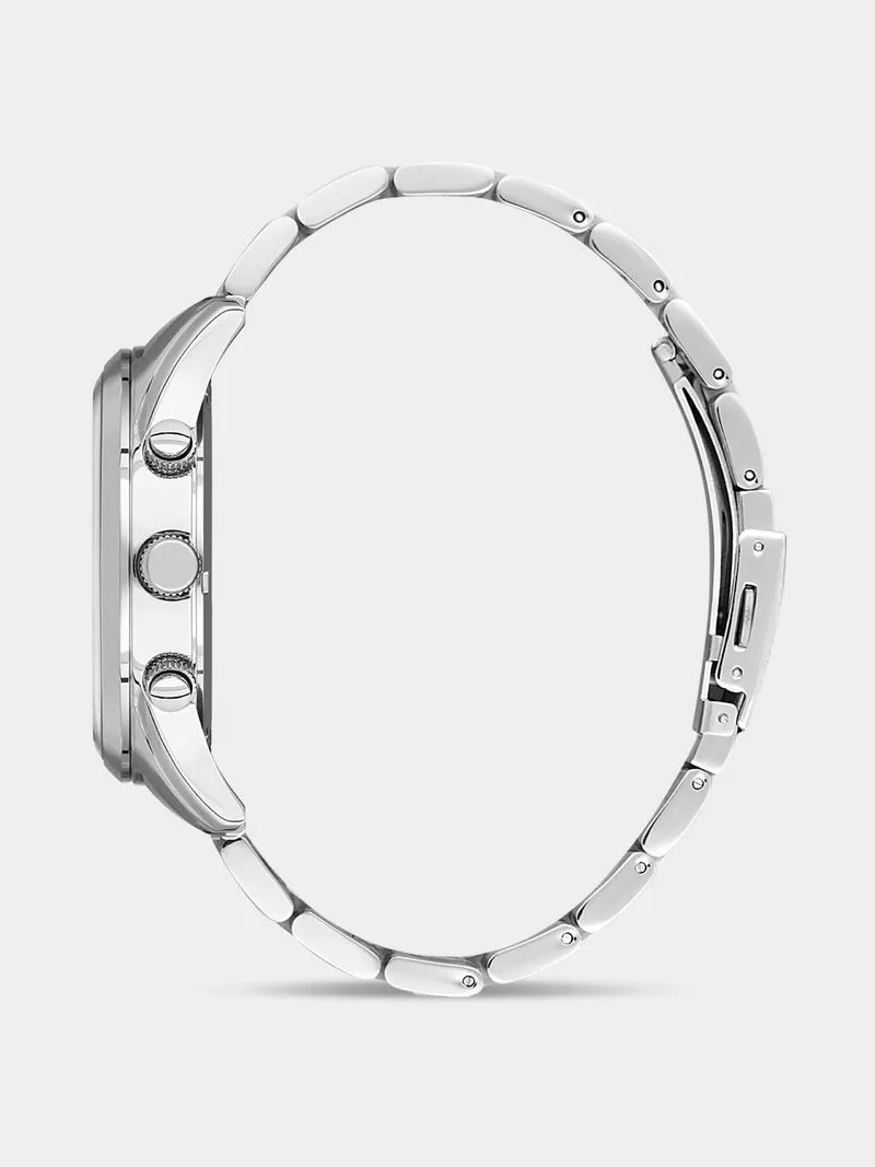 Daniel Klein Silver Plated Stainless Steel Chronographic Bracelet Watch