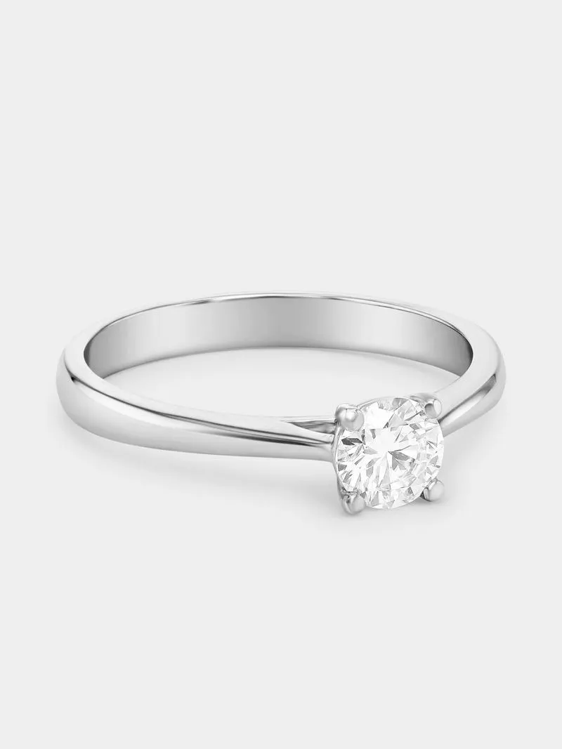 White Gold 0.50ct Diamond Round Solitaire Ring