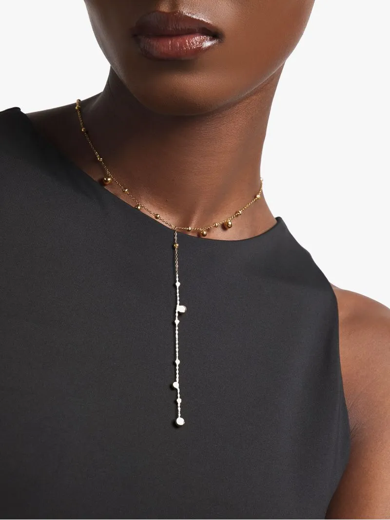 Stainless Steel 18ct Gold Plated Waterproof Scattered Beads Y-Necklace