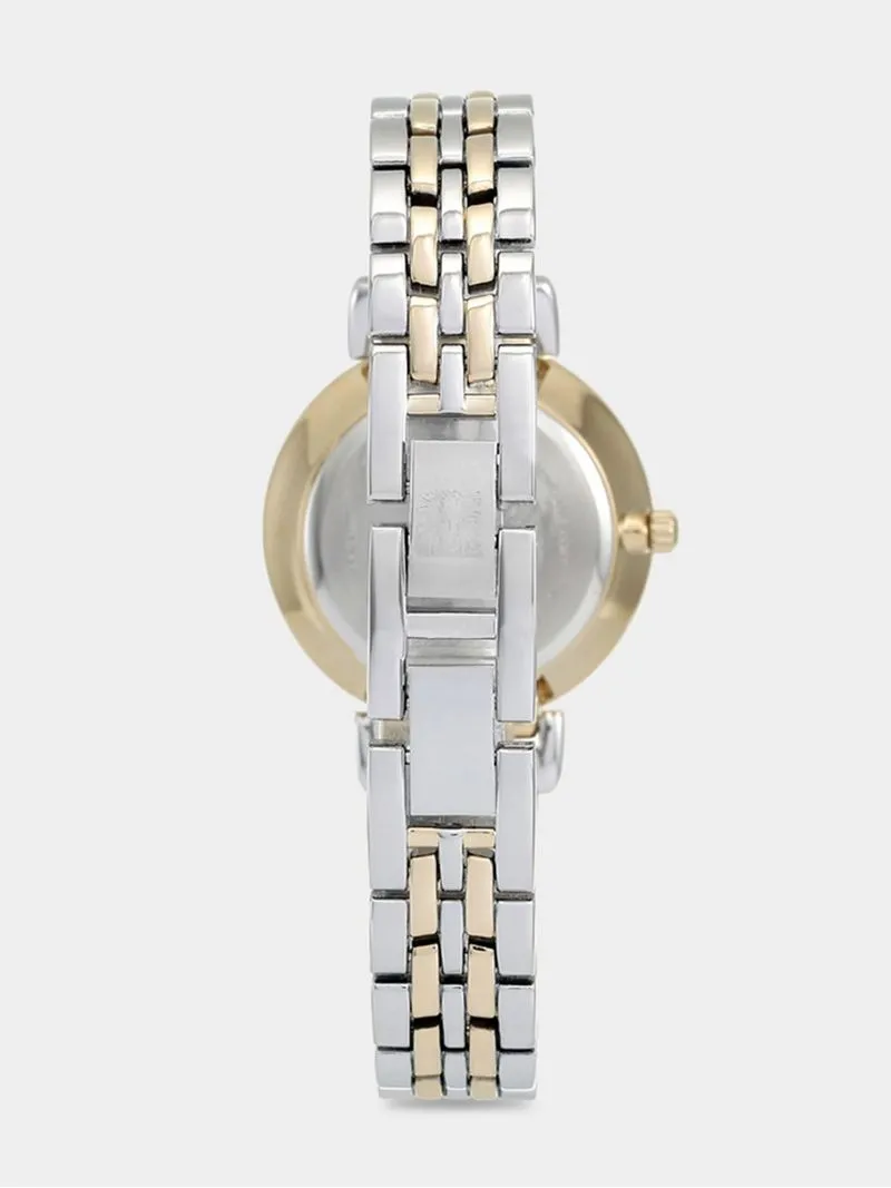Anne Klein Ladies Roman Numeral Silver And Gold Tone Bracelet Watch