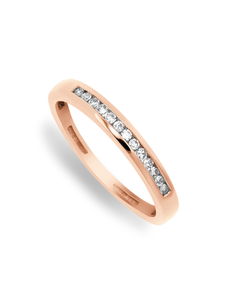 Rose Gold 0.13ct Diamond Channel-Set Eternity Ring