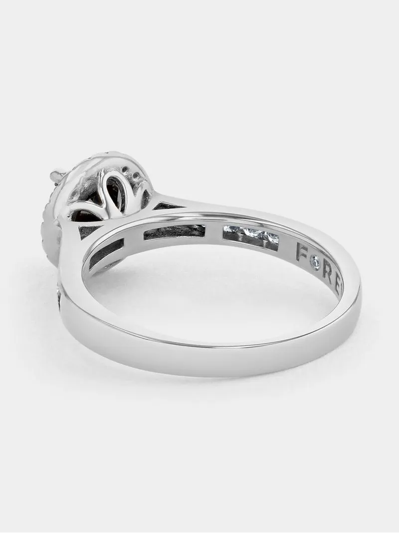 White Gold 1.29ct Black & White Diamond Halo Ring