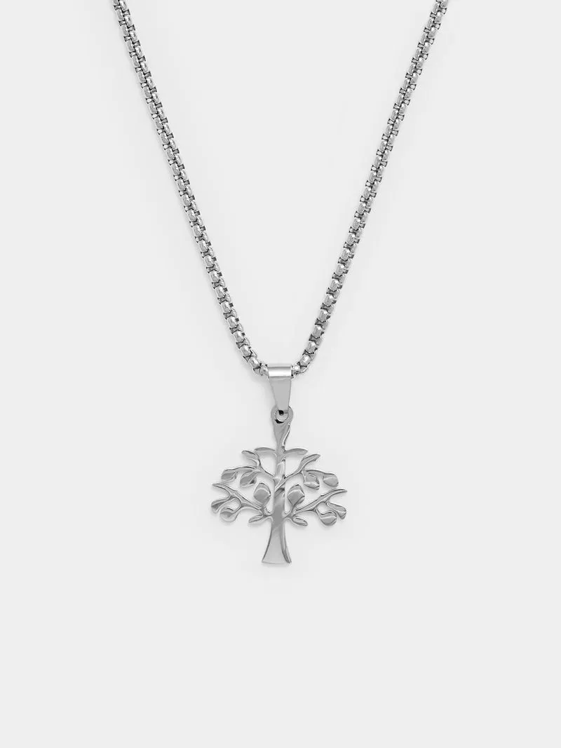 Gents Tree of Life Pendant Stainless Steel Necklace