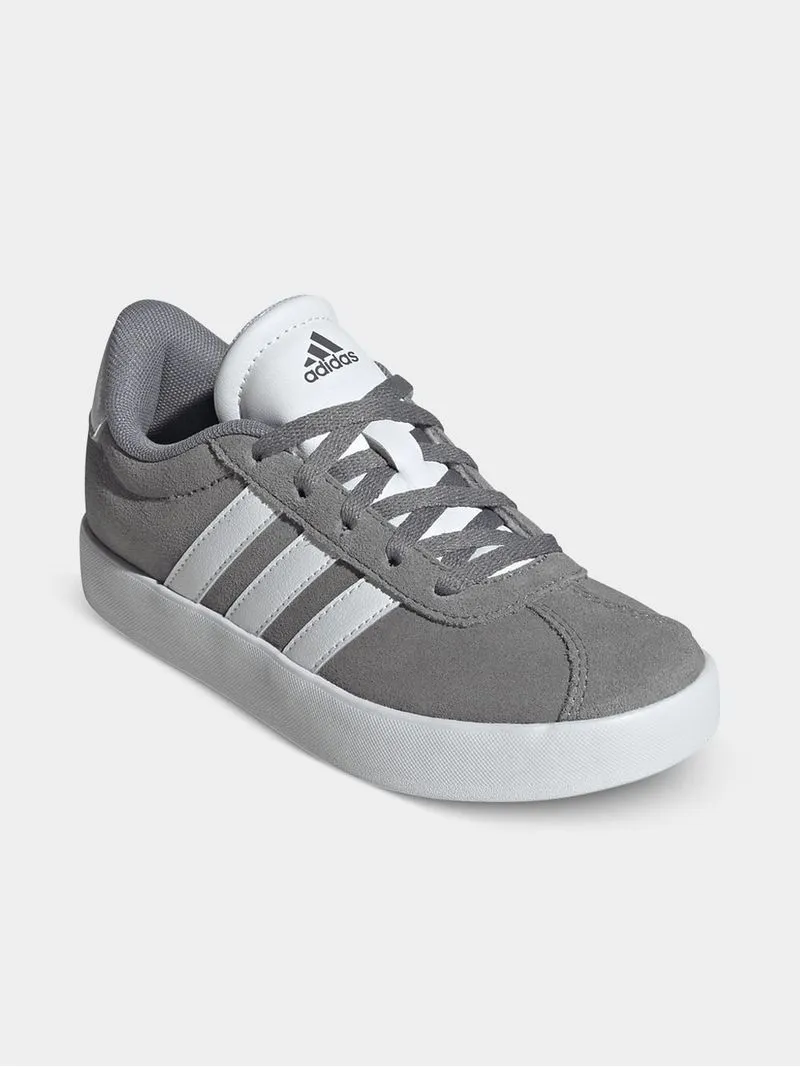 Junior Grade-School adidas Court 3.0 Suede Grey/White Sneakers