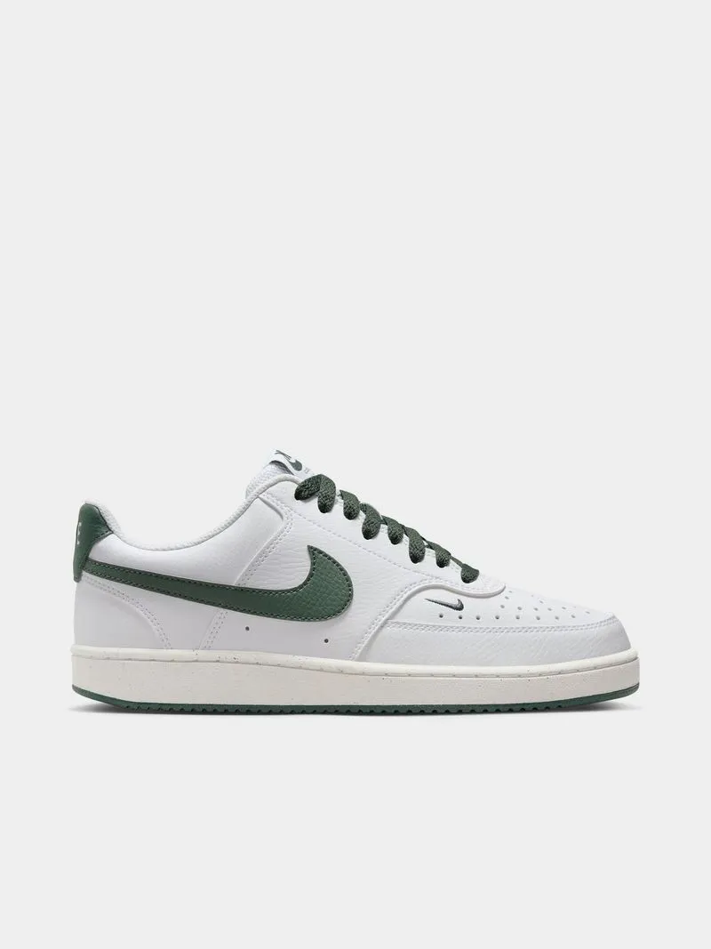 Womens Nike Court Vision Low White/Green Sneakers