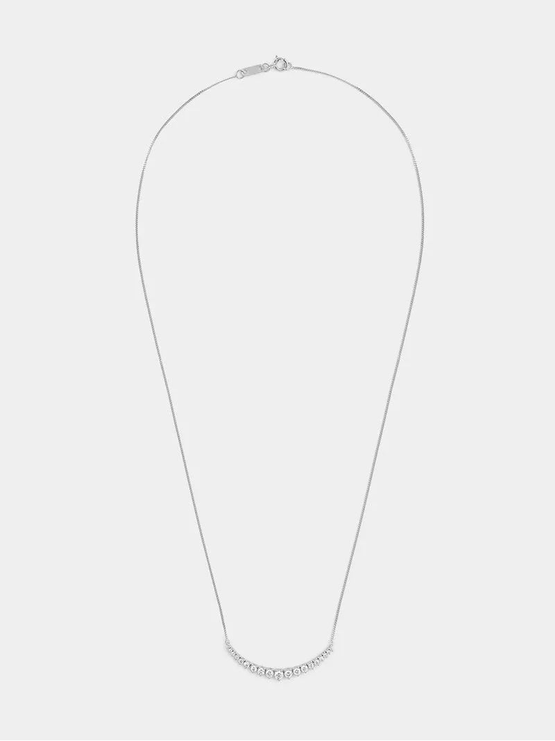 White Gold 0.5ct Lab Grown Diamond Women’s Graduated Necklace