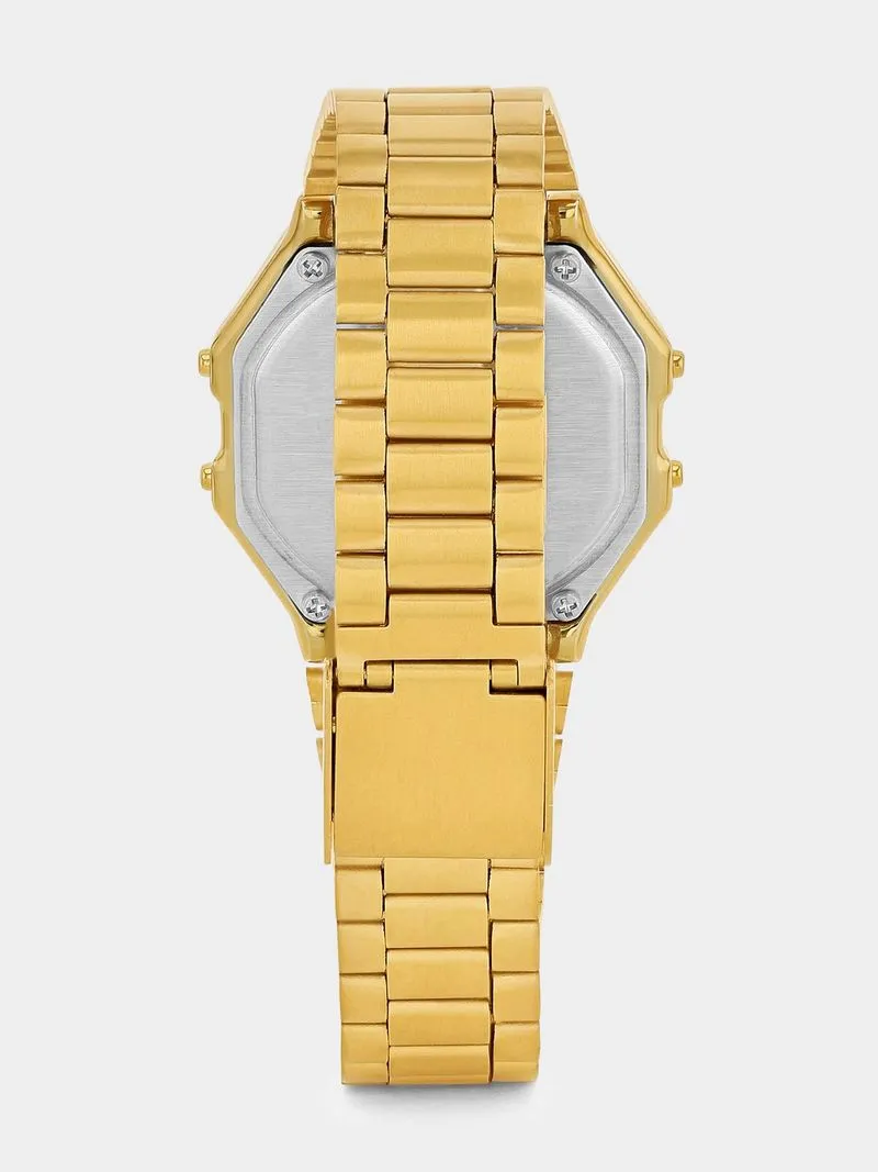 Daniel Klein Gold Plated Camo Digital Bracelet Watch