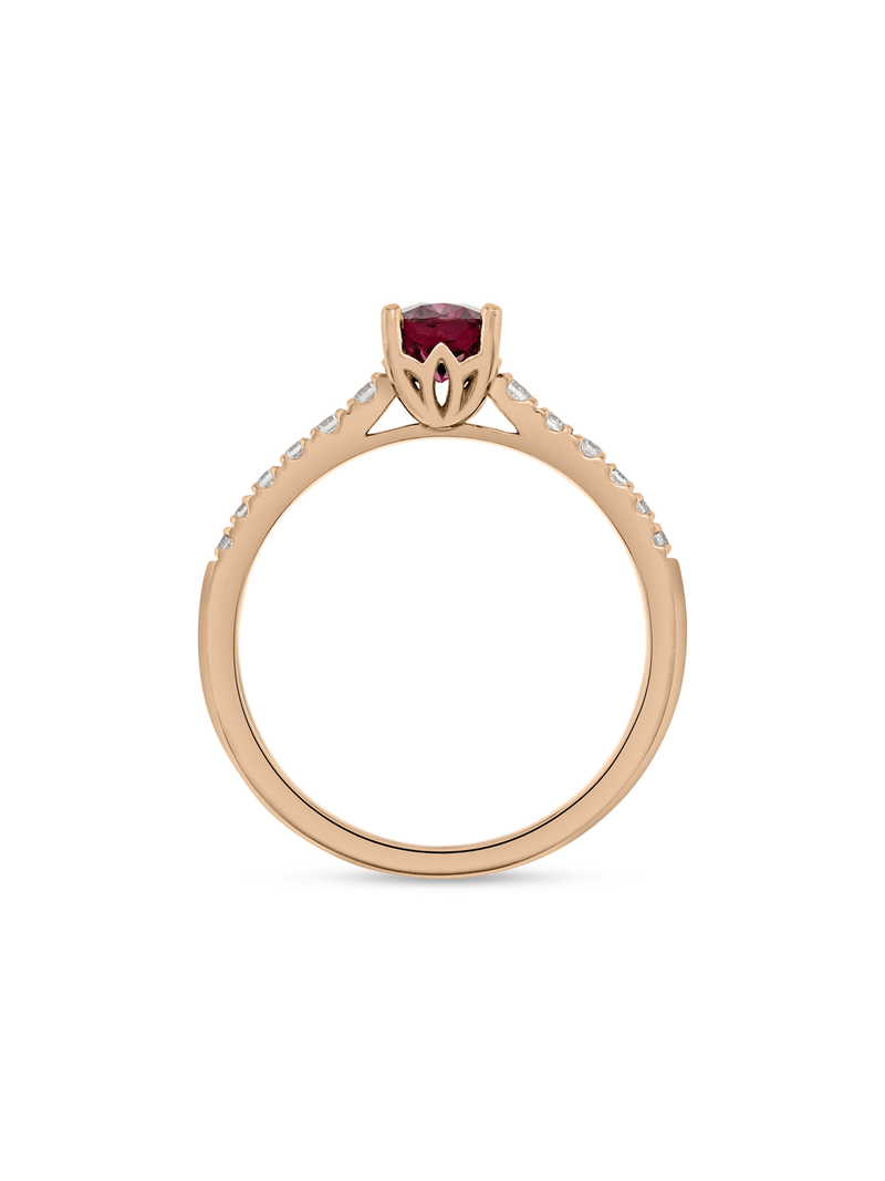 Rose Gold Diamond & Rhodolite Mystical Twinset Ring