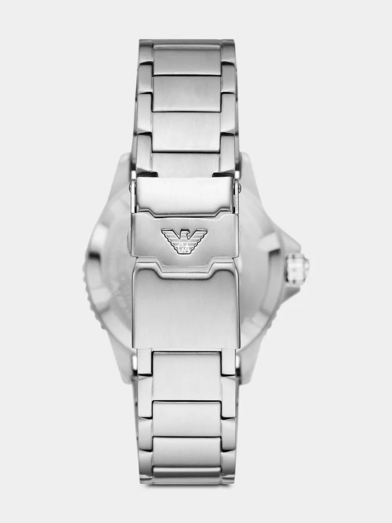 Emporio Armani Black Dial Stainless Steel Bracelet Watch