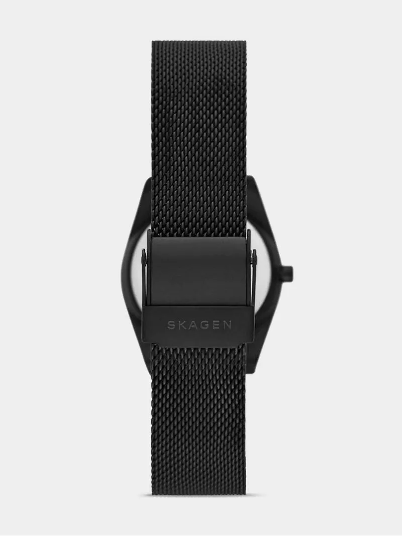 Skagen Women's Grenen Lille Solar Disc Gunmetal Plated Stainless Steel Mesh Watch