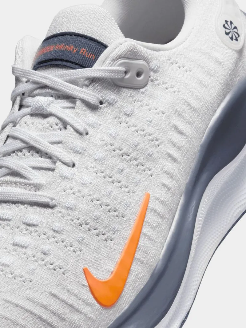 Mens Nike React InfinityRN 4 Grey/Orange/Blue Running Shoes