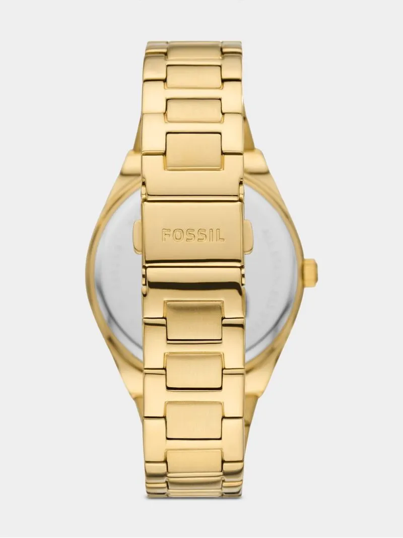 Fossil Scarlette Gold Plated Stainless Steel Bracelet Watch