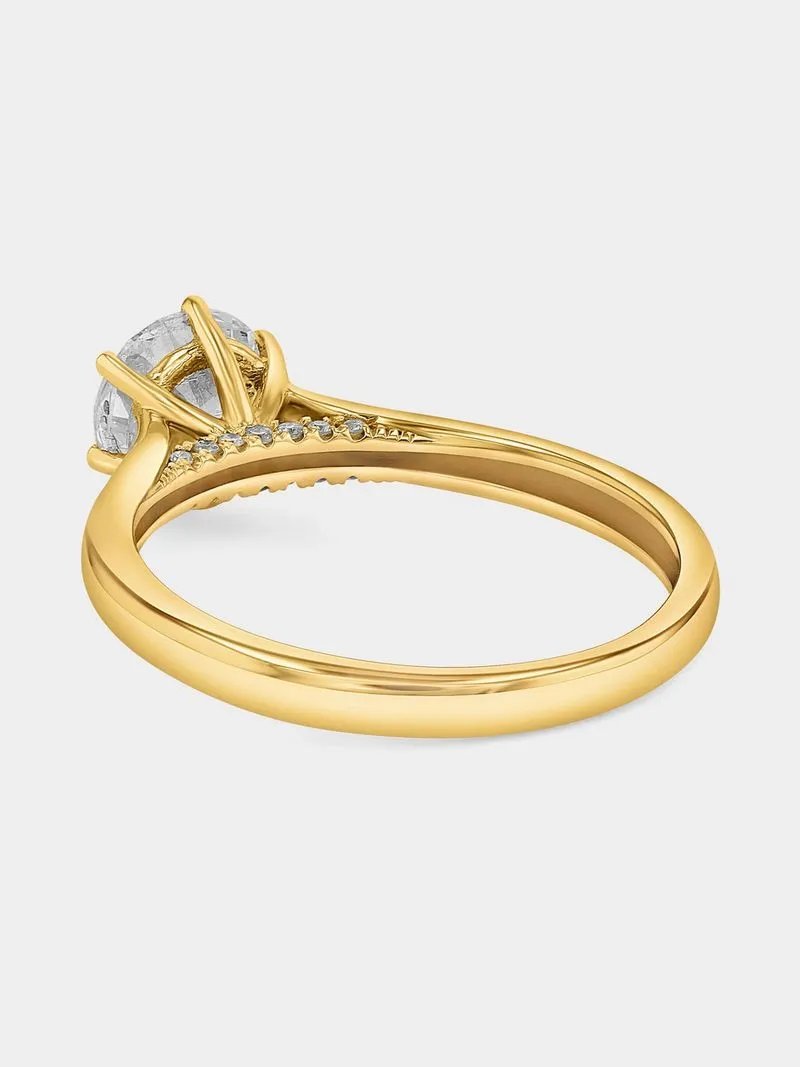 Yellow Gold 1ct Lab Grown Diamond Solitaire Ring