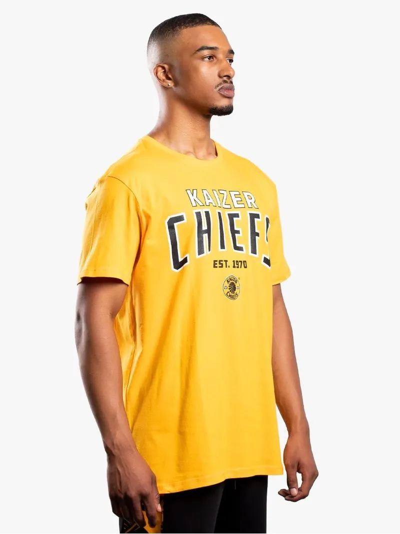 Men's Kaizer Chiefs UE COLLEGIATE LETTERS Yellow T-shirt