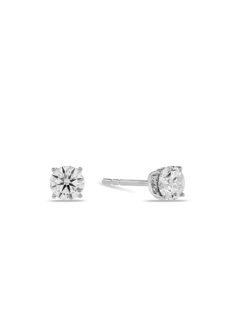 White Gold 0.8ct Lab Grown Diamond Halo Women’s Stud Earrings
