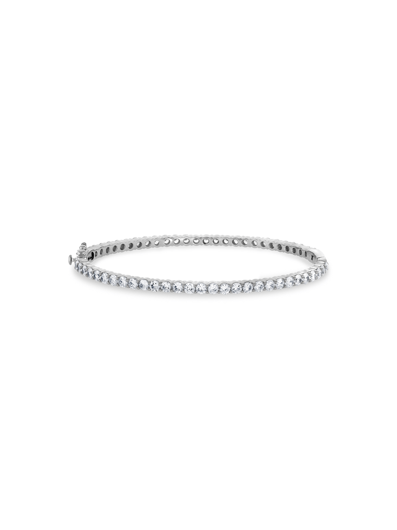 Chete Platinum & Sterling Silver Diamondlite Cubic Zirconia Bangle