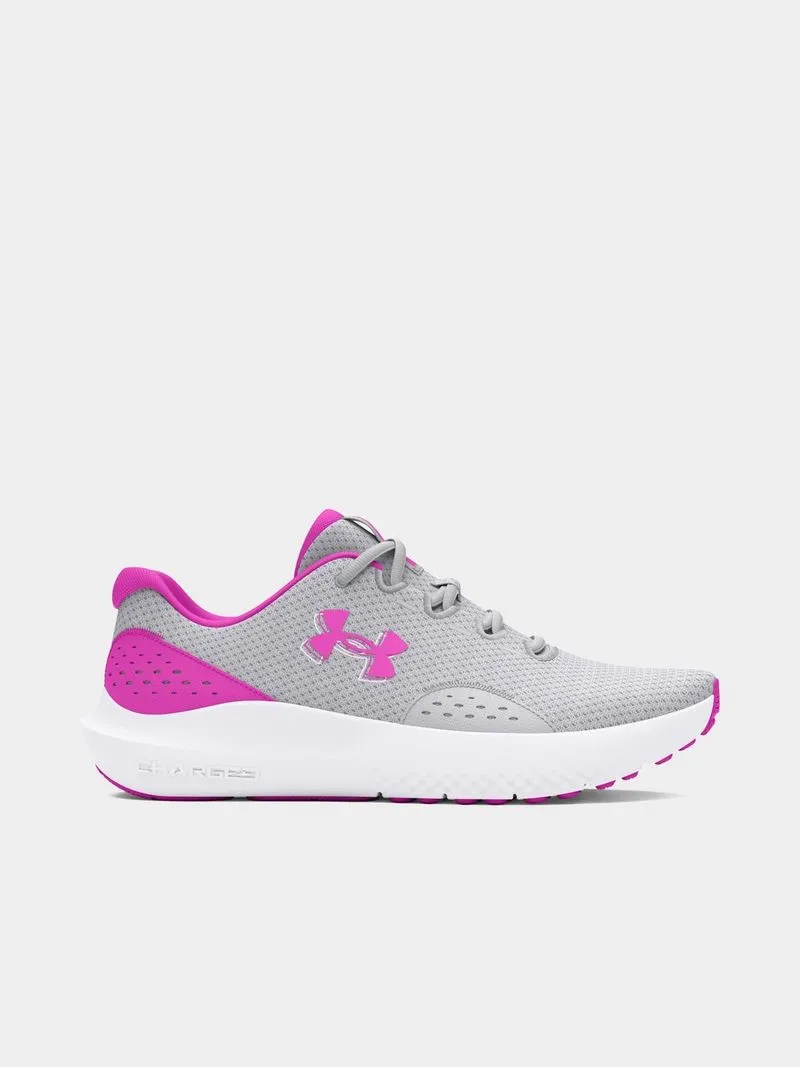 Women's Under Armour Charged Surge 4 Grey/Magenta Running Shoes