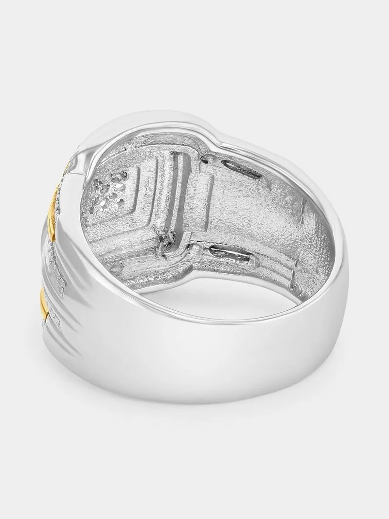 Yellow Gold & Sterling Silver Diamond Cushion Opulence Ring