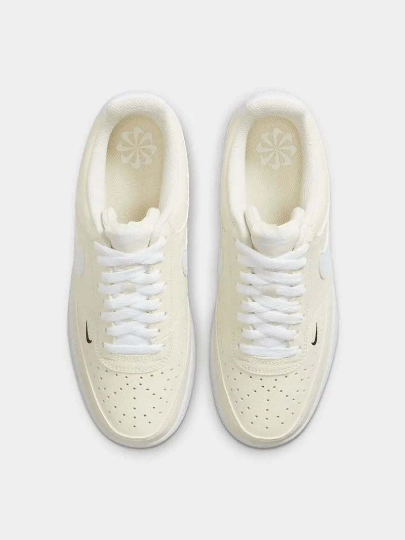 Womens Nike Court Vision Next Nature White/Pale Ivory Low Sneakers