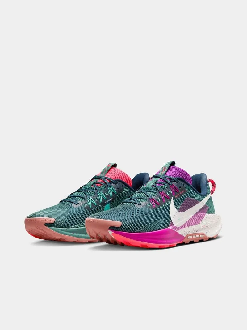 Mens Nike React Pegasus 5 Green/Pink Trail Running Shoes