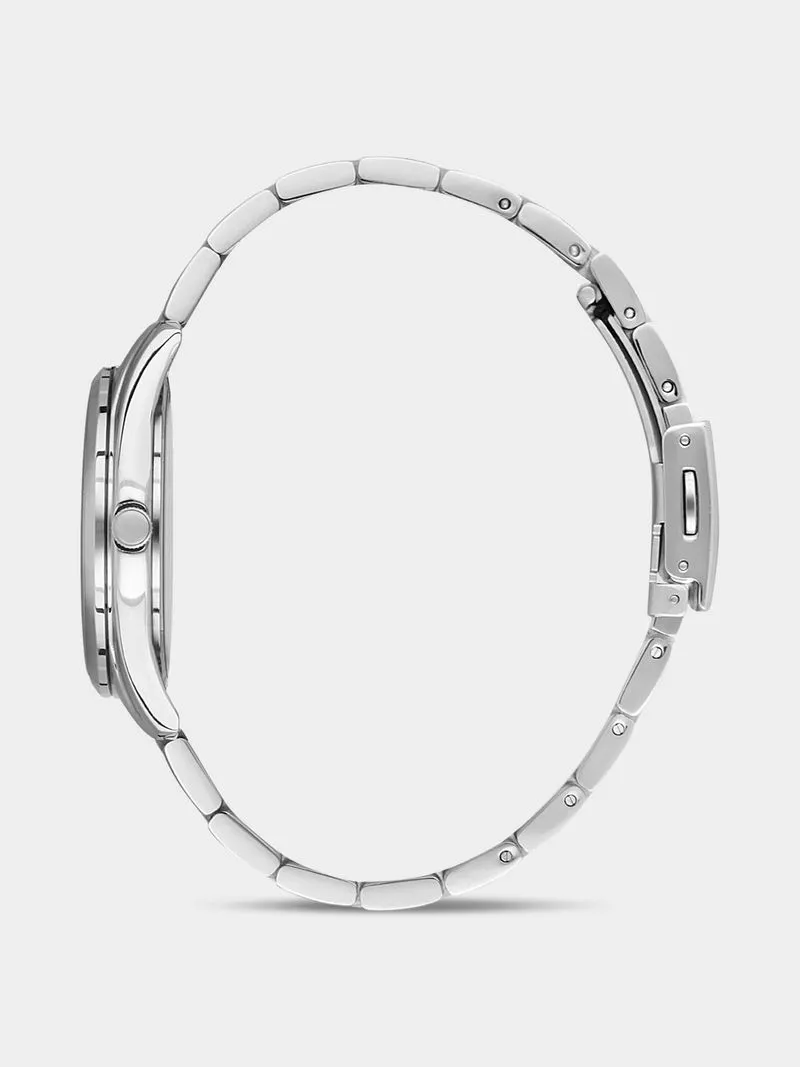 Daniel Klein Silver Plated Stainless Steel Bracelet Watch