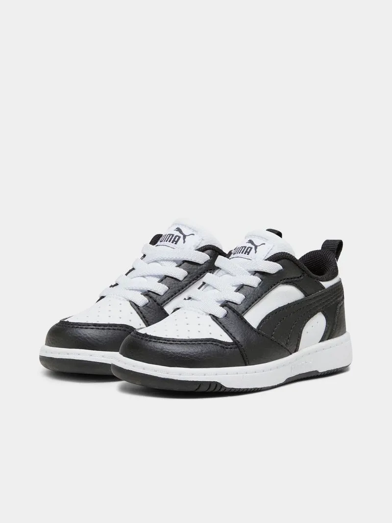 Junior Infant Puma Rebound White/Black Low Sneakers