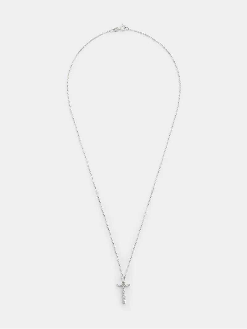 Cheté Sterling Silver Cubic Zirconia “T” Initial Pendant