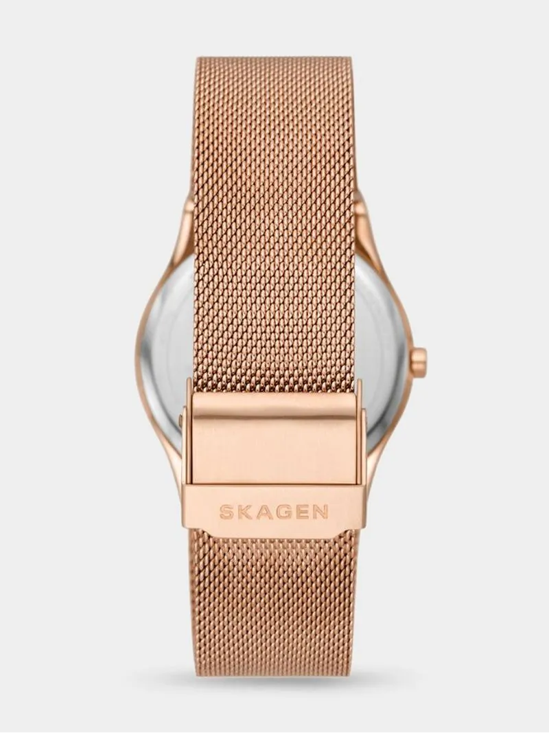 Skagen Women's Skagen Sol Rose Gold Plated Stainless Steel Mesh Watch
