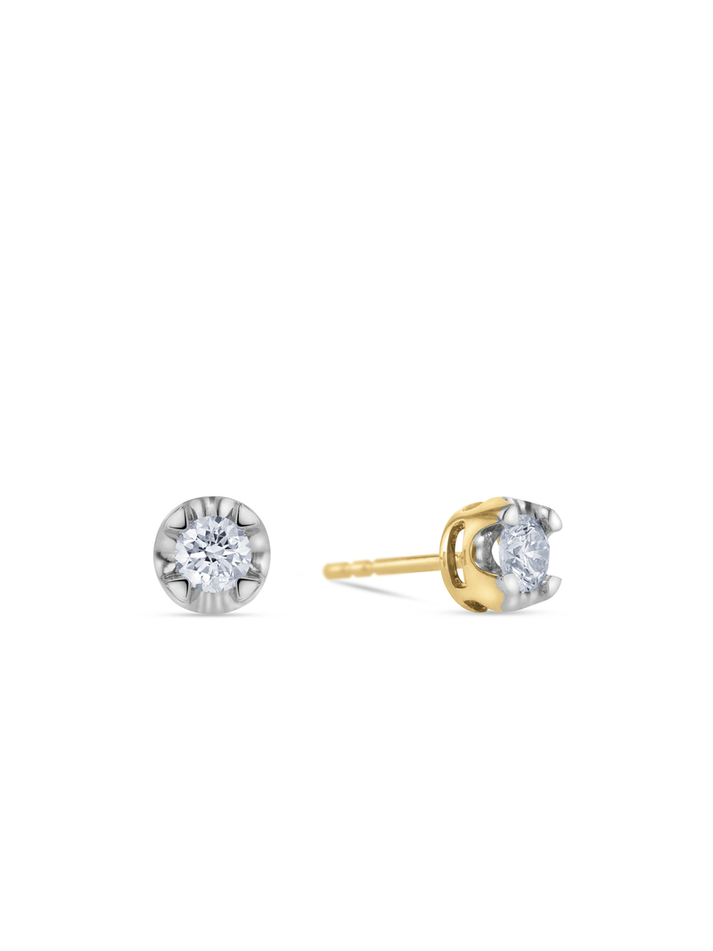 Yellow Gold 0.36ct Diamond Illusion Stud Earrings