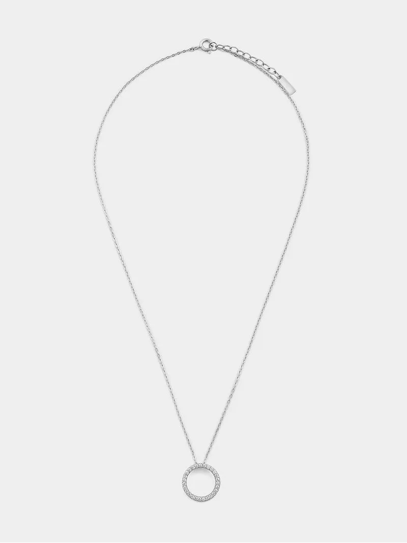 Chete Women's 925 Cubic Zirconia Circle Pendant Necklace