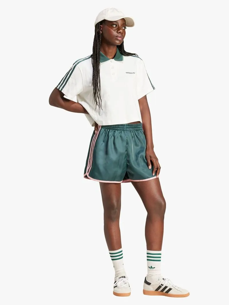 adidas Originals Women's Loose Crop White Polo Shirt
