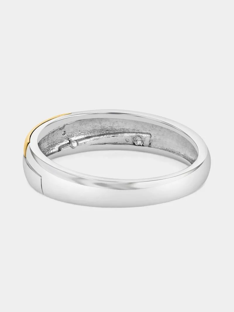 Yellow Gold & Sterling Silver Earth Grown Diamond Wedding Band