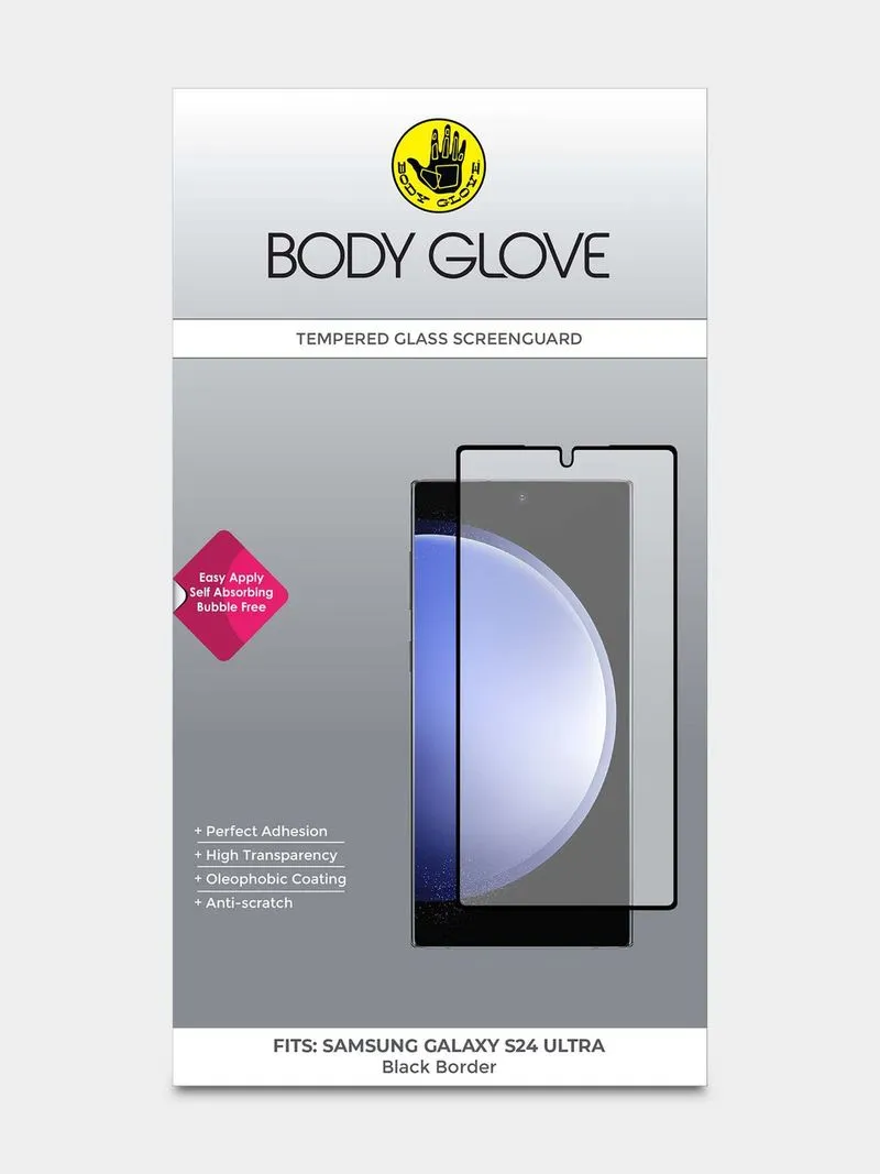 Body Glove Tempered Glass Screen Protector – Samsung Galaxy S24U – Black Border