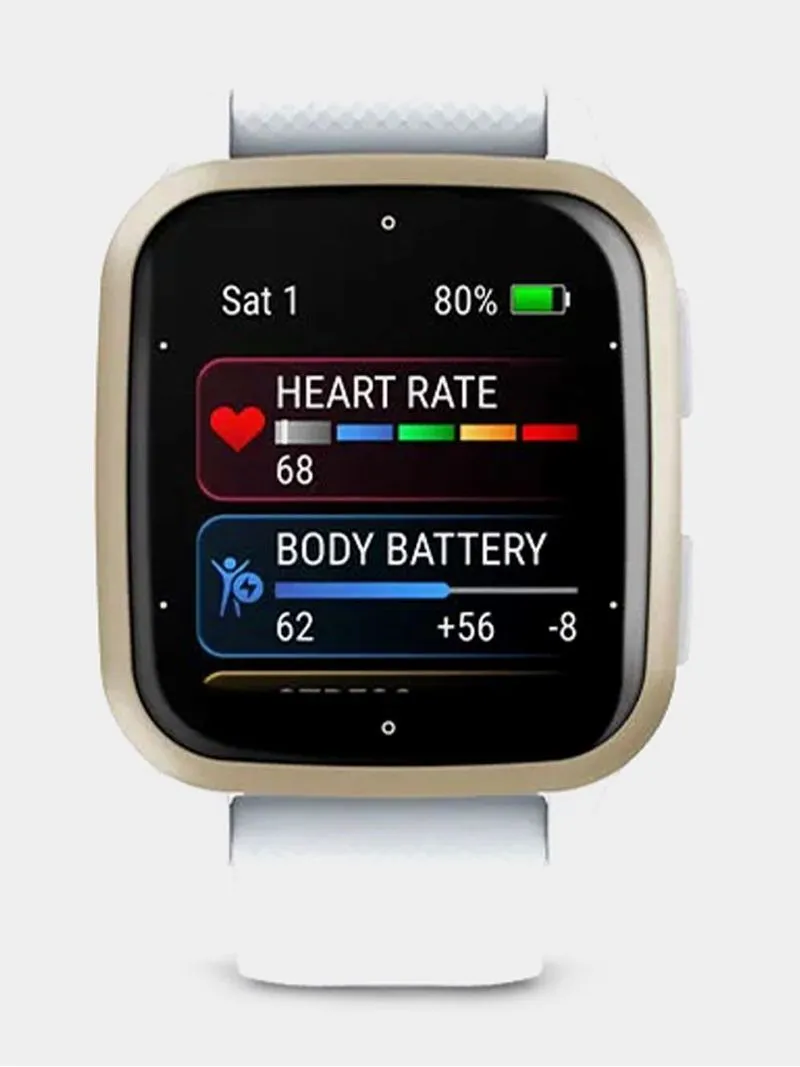 Garmin VENU SQ 2 CREAM GOLD BEZEL WITH WHITE CASE