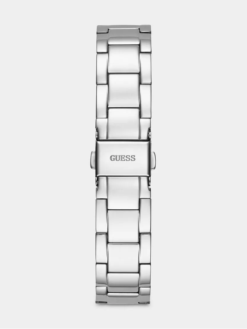 Guess Quattro Clear Silver Plated Bracelet Watch