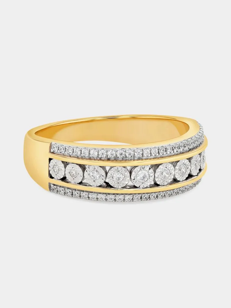 Yellow Gold Diamond Illusion Eternity Ring